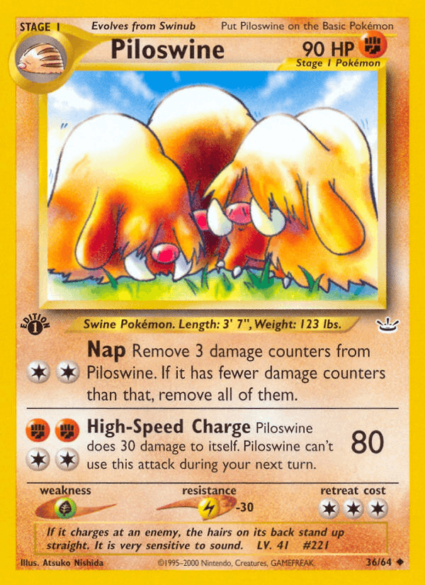 Piloswine 36 Neo Revelation English Pokemon card