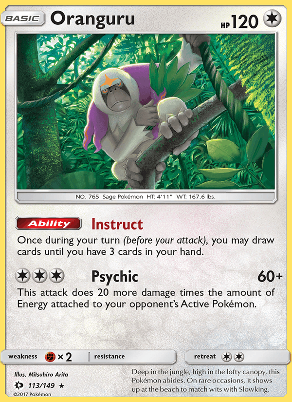 Oranguru 113/149 Sun & Moon Base Set English Pokémon card
