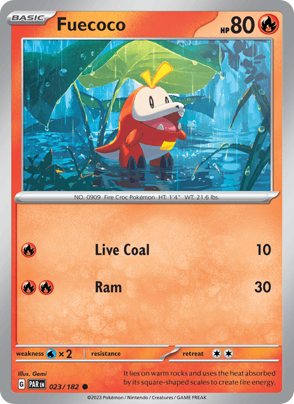 Fuecoco 23/182 Paradox Rift English Pokémon card