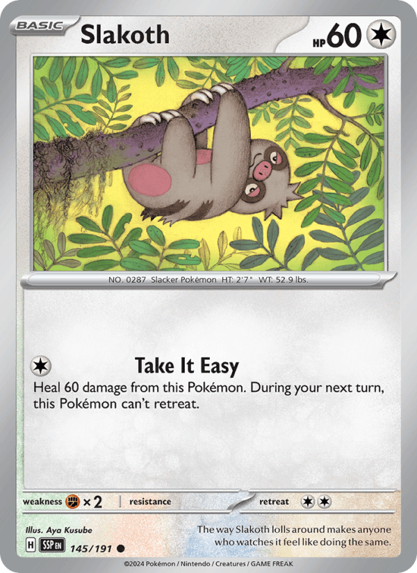 Slakoth 145/191 Surging Sparks English Pokémon card