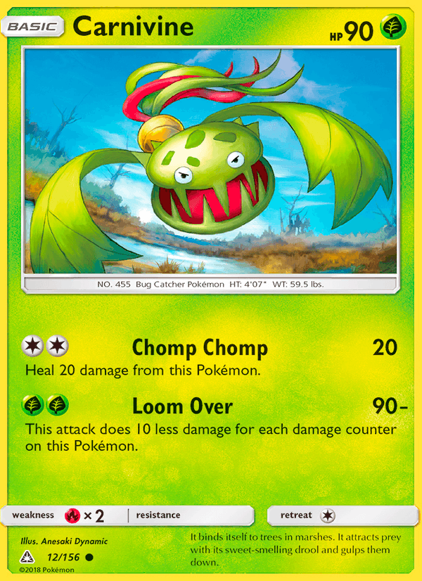 Carnivine 12/156 Ultra Prism English Pokémon card