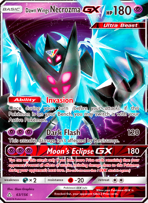 Dawn Wings Necrozma GX 63/156 Ultra Prism English Pokémon card