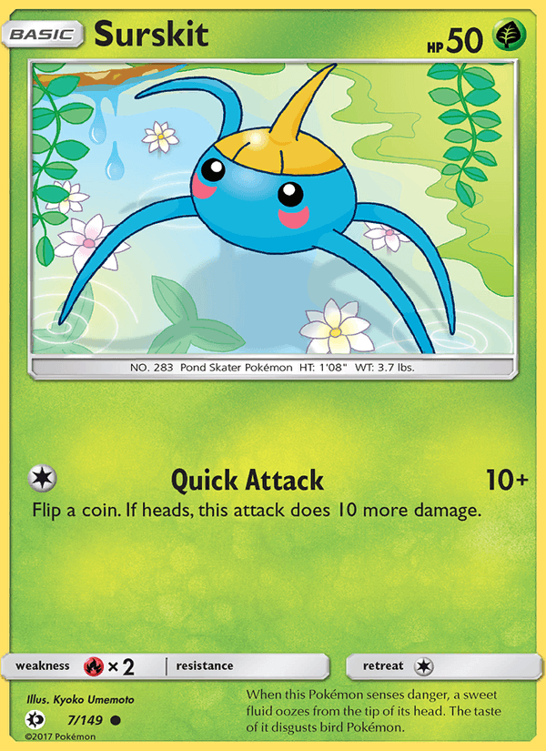 Surskit 7/149 Sun & Moon Base Set English Pokémon card