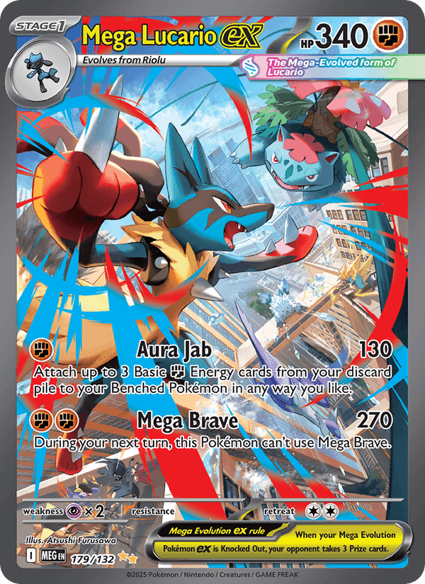 Mega Lucario ex 179/132 Mega Evolution English Pokémon card