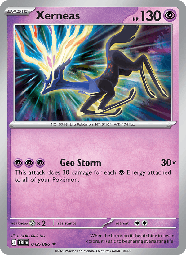 Xerneas 42/86 Chaos Rising English Pokémon card