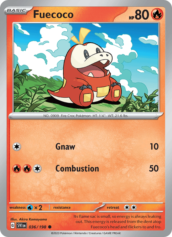 Fuecoco 36/198 Scarlet & Violet English Pokémon card