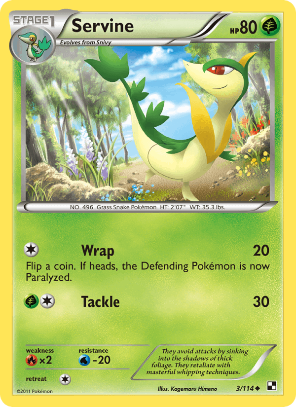 Servine 3/114 Black & White English Pokémon card