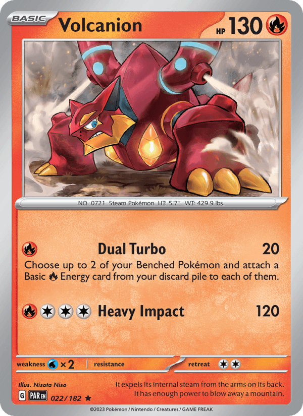 Volcanion 22/182 Paradox Rift English Pokémon card