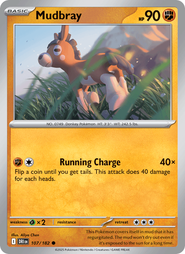 Mudbray 107/182 Destined Rivals English Pokémon card