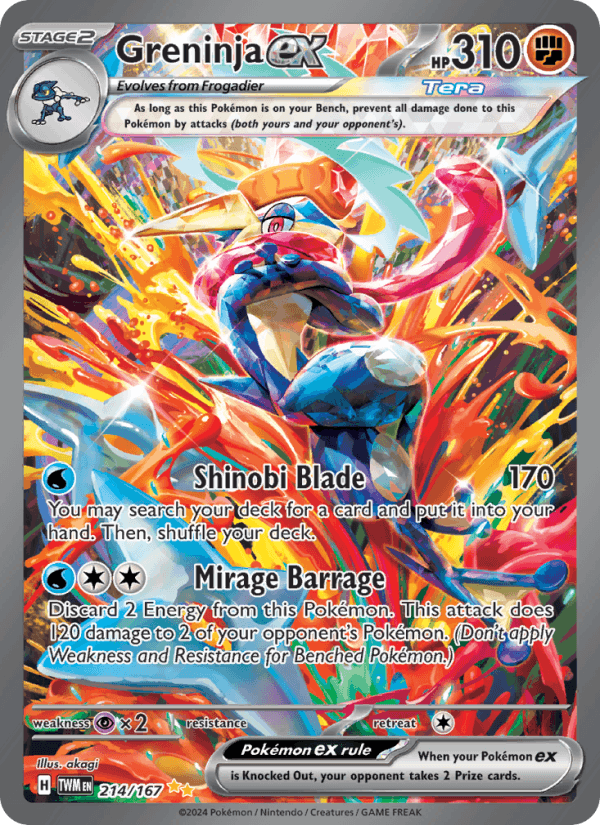 Greninja ex 214/167 Twilight Masquerade English Pokémon card