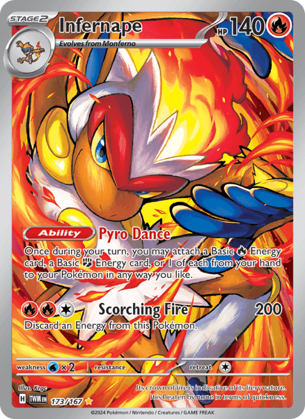 Infernape 173/167 Twilight Masquerade English Pokémon card