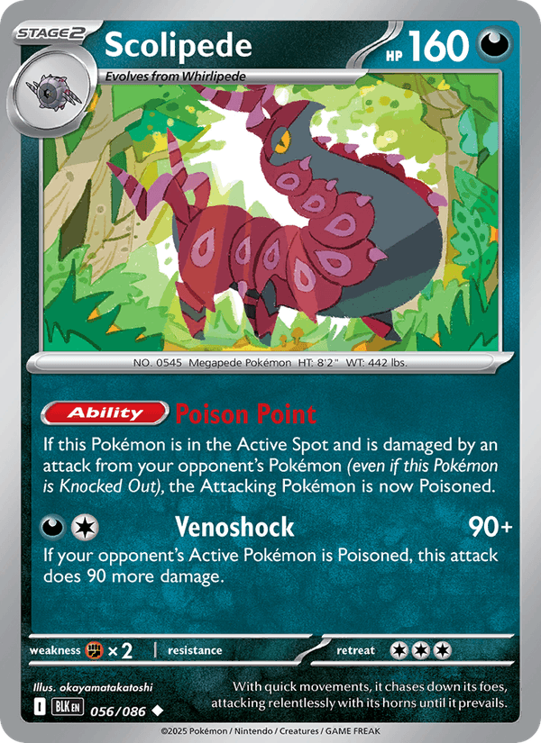 Scolipede 56/86 Black Bolt English Pokémon card