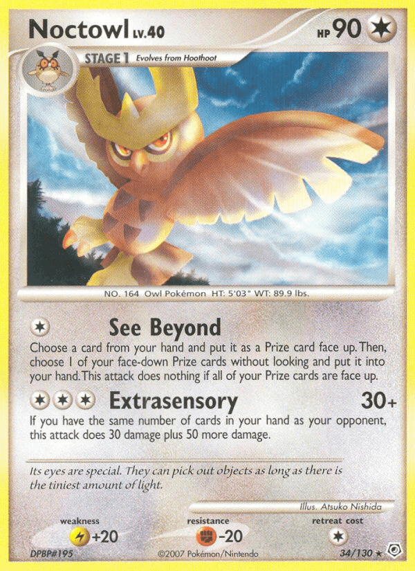 Noctowl 34/130 Diamond & Pearl English Pokémon card