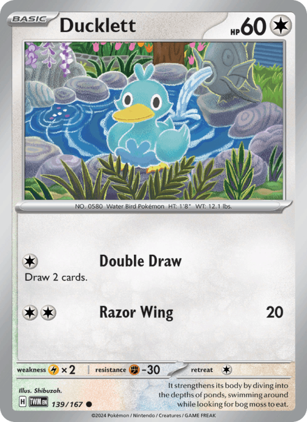 Ducklett 139/167 Twilight Masquerade English Pokémon card
