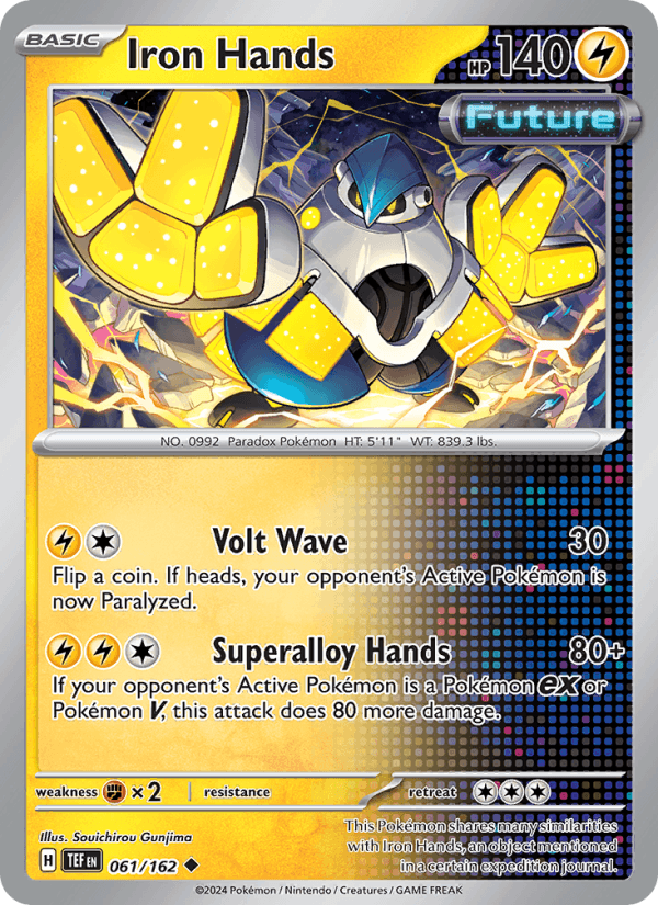 Iron Hands 61/162 Temporal Forces English Pokémon card