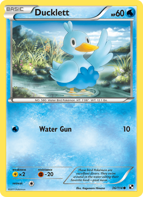 Ducklett 36/114 Black & White English Pokémon card