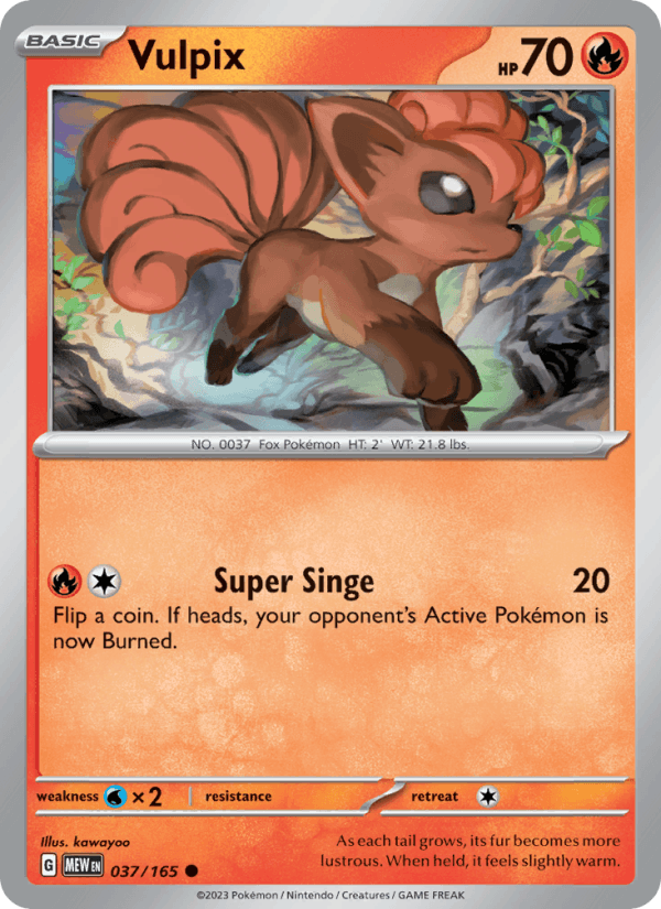 Vulpix 37/165 151 English Pokémon card