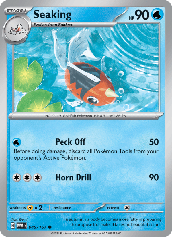 Seaking 45/167 Twilight Masquerade English Pokémon card