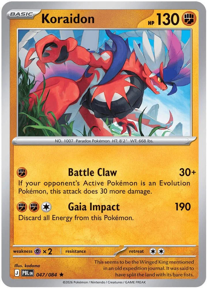 Koraidon 47/84 Pitch Black English Pokémon card