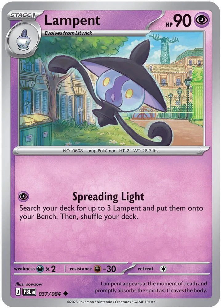 Lampent 37/84 Pitch Black English Pokémon card