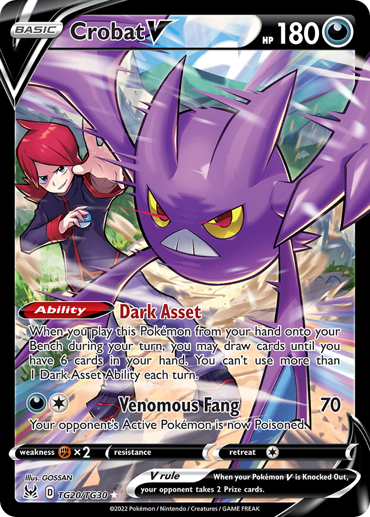 Crobat V TG20/TG30 Lost Origin Trainer Gallery English Pokémon card