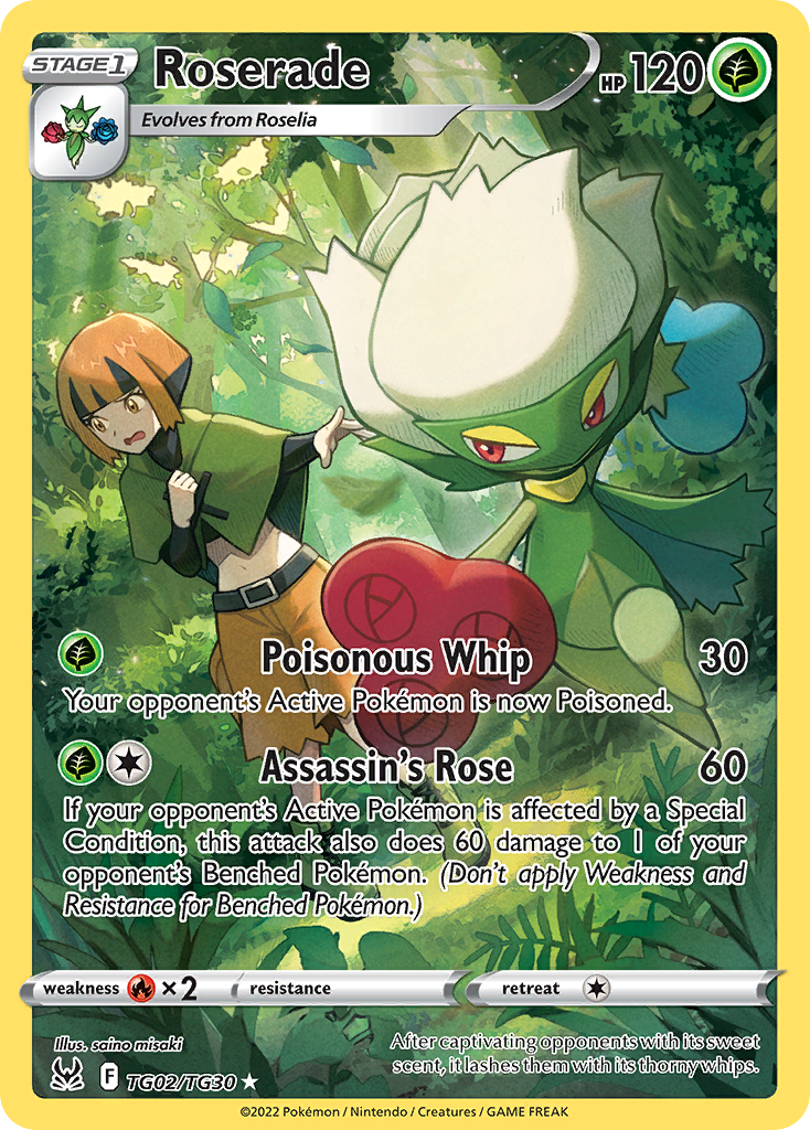 Roserade TG02/TG30 Lost Origin Trainer Gallery English Pokémon card