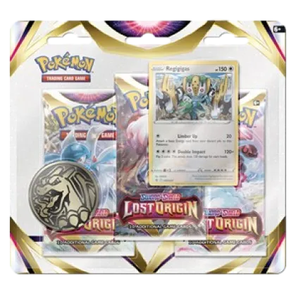 Pokémon TCG: Lost Origin — 3-Pack Blister — Regigigas Promo [EN] — exact product photo