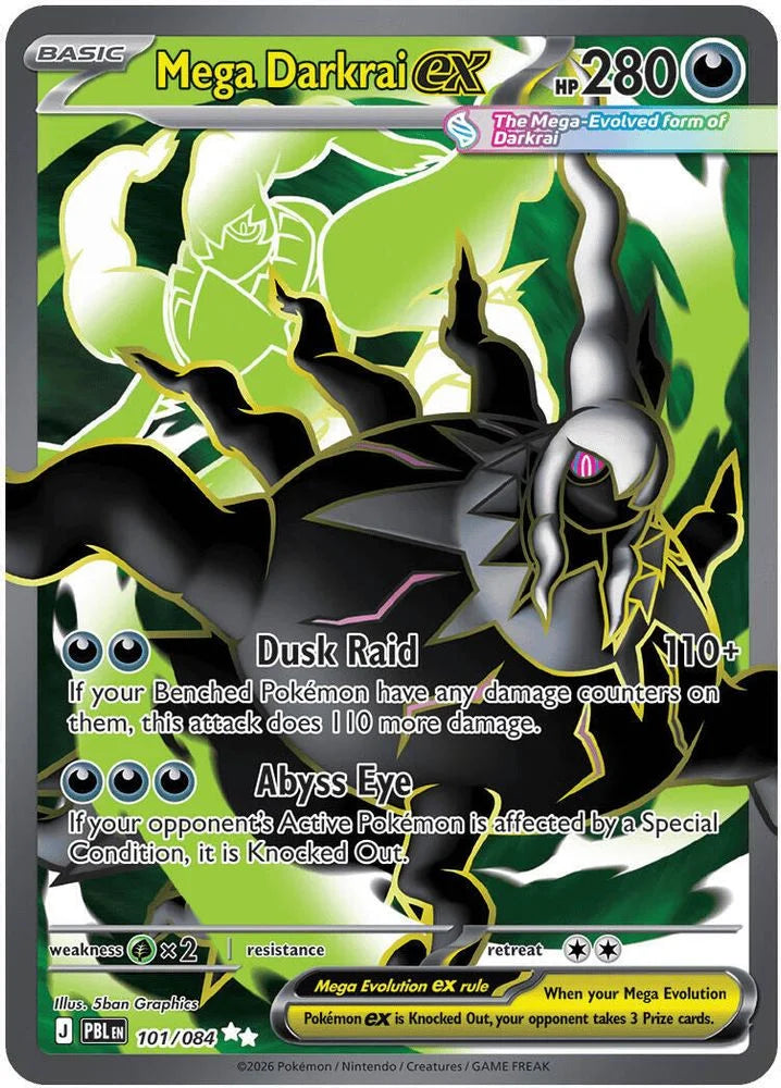 Mega Darkrai ex 101/84 Pitch Black English Pokémon card