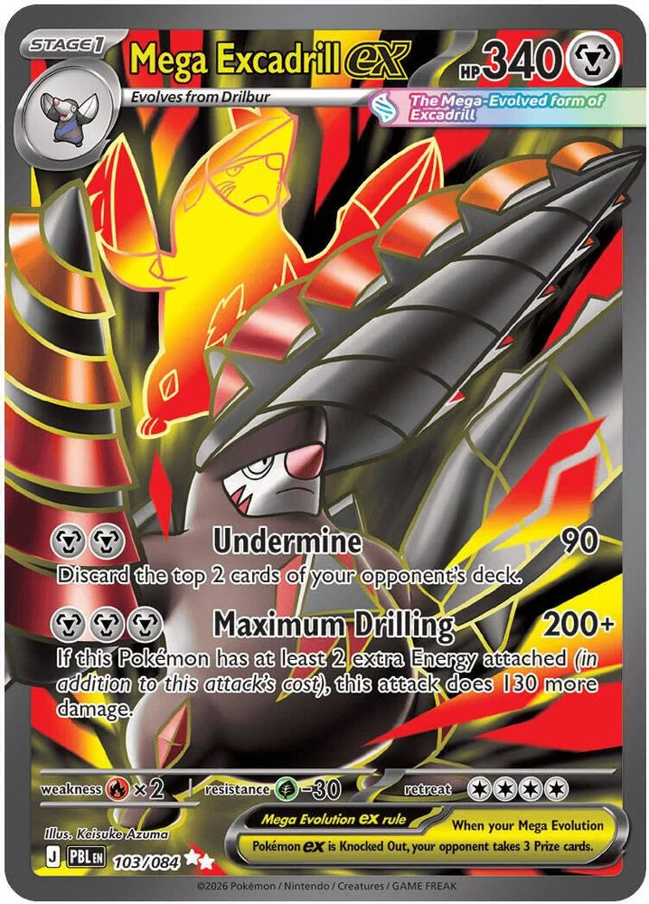 Mega Excadrill ex 103/84 Pitch Black English Pokémon card