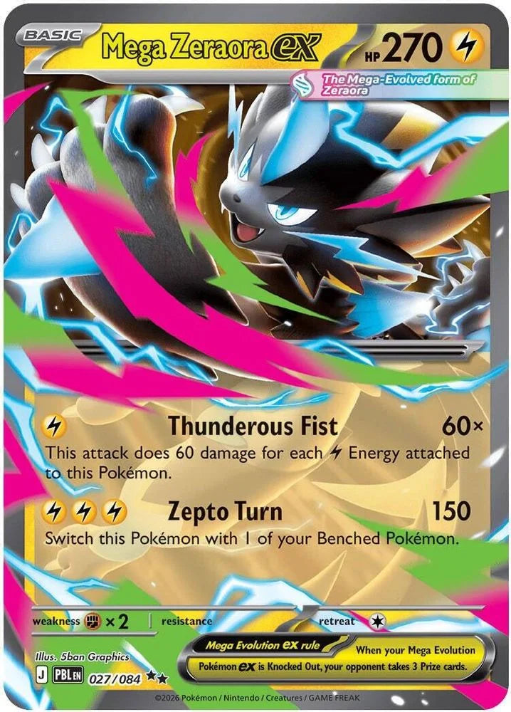 Mega Zeraora ex 27/84 Pitch Black English Pokémon card