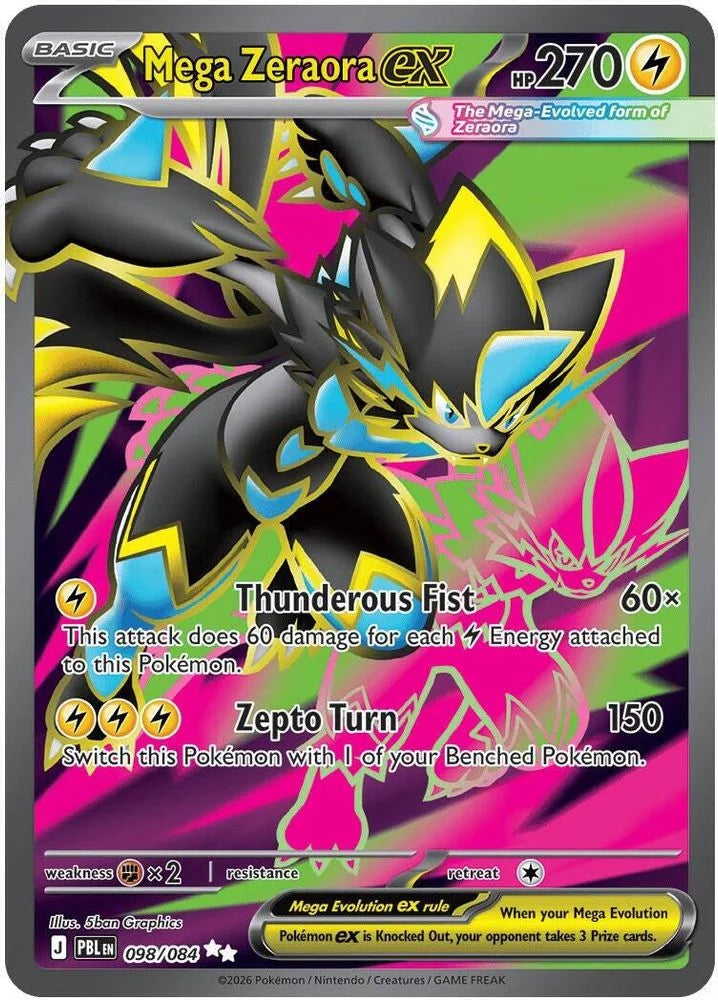 Mega Zeraora ex 98/84 Pitch Black English Pokémon card