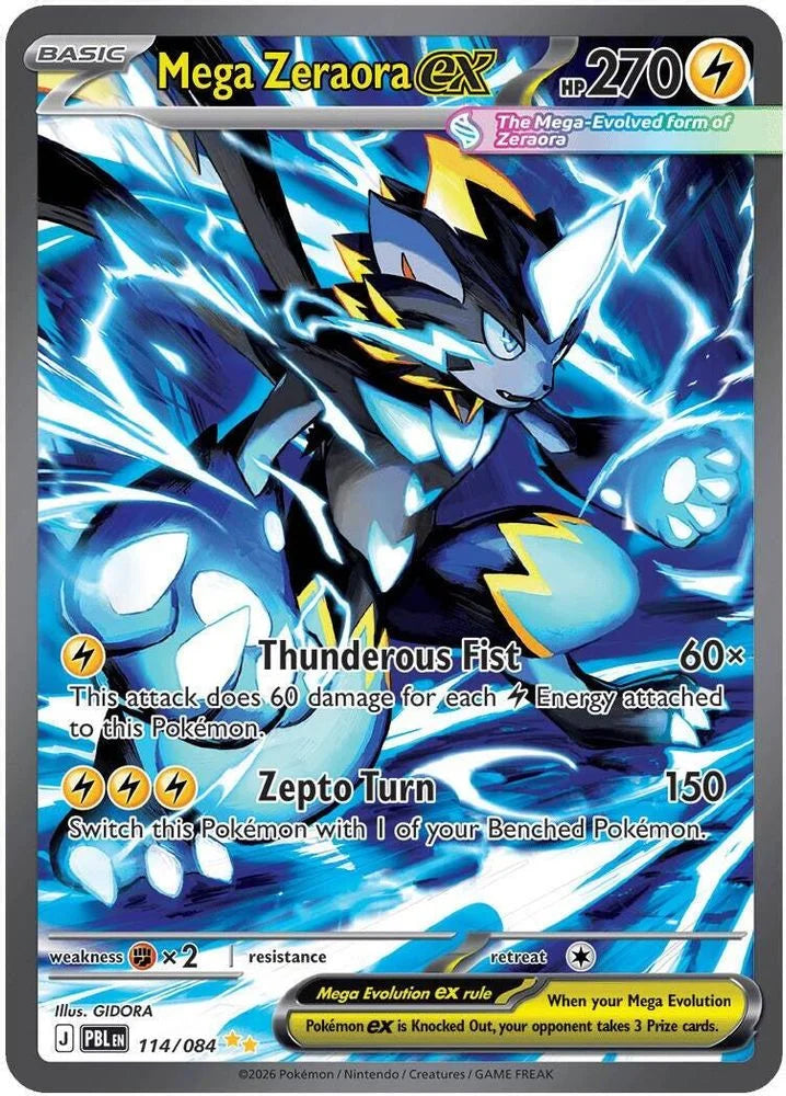 Mega Zeraora ex 114/84 Pitch Black English Pokémon card
