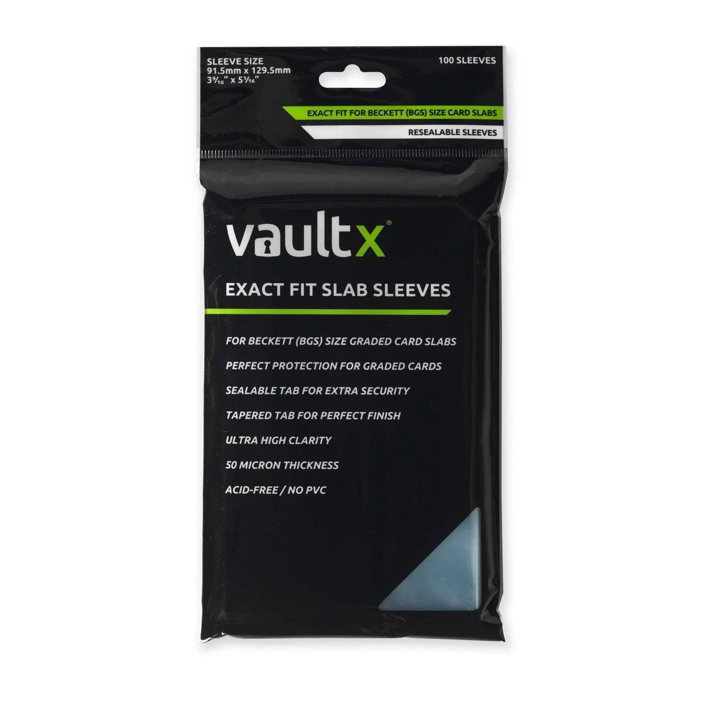 Vault X Exact Fit BGS Slab Sleeves – 100 Count – exact product image