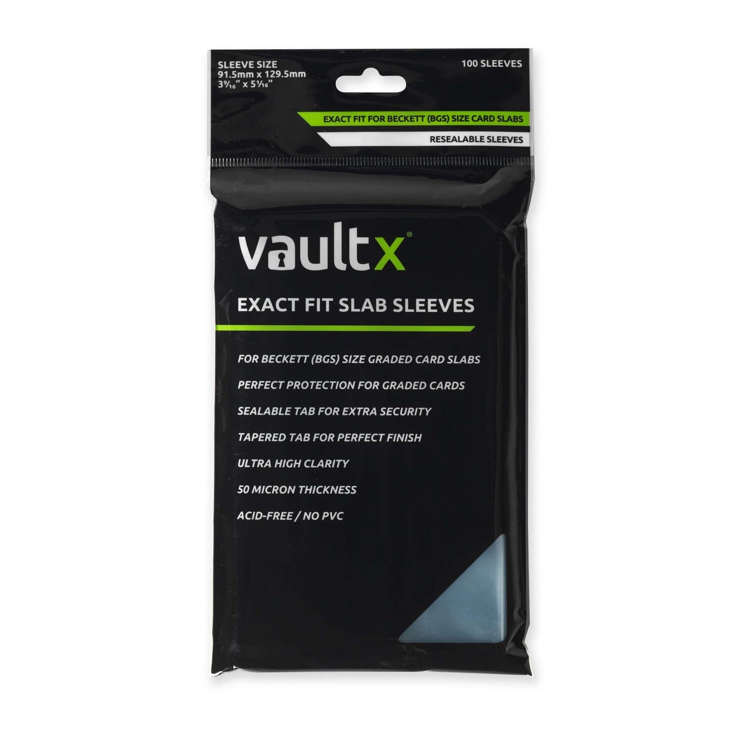 Vault X Exact Fit BGS Slab Sleeves – 100 Count – exact product image