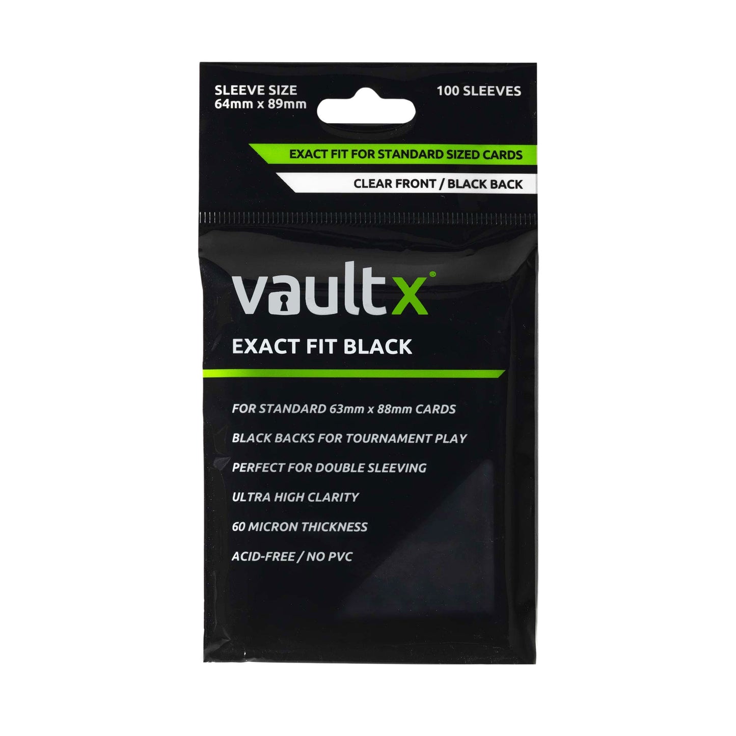 Vault X Exact Fit Black Card Sleeves – 100 Count – exact product image