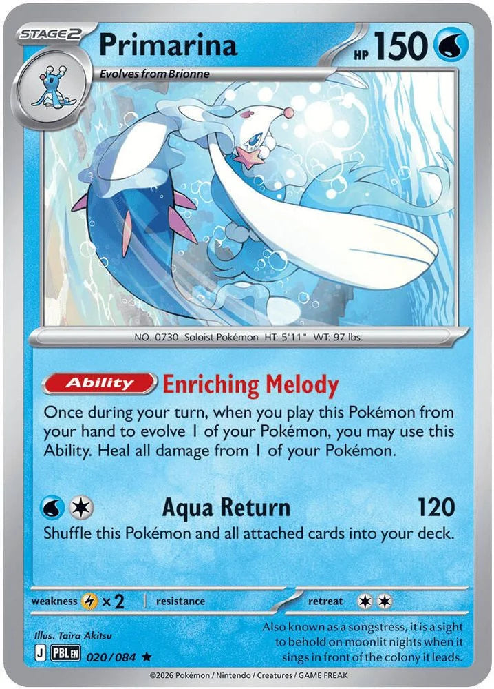 Primarina 20/84 Pitch Black English Pokémon card