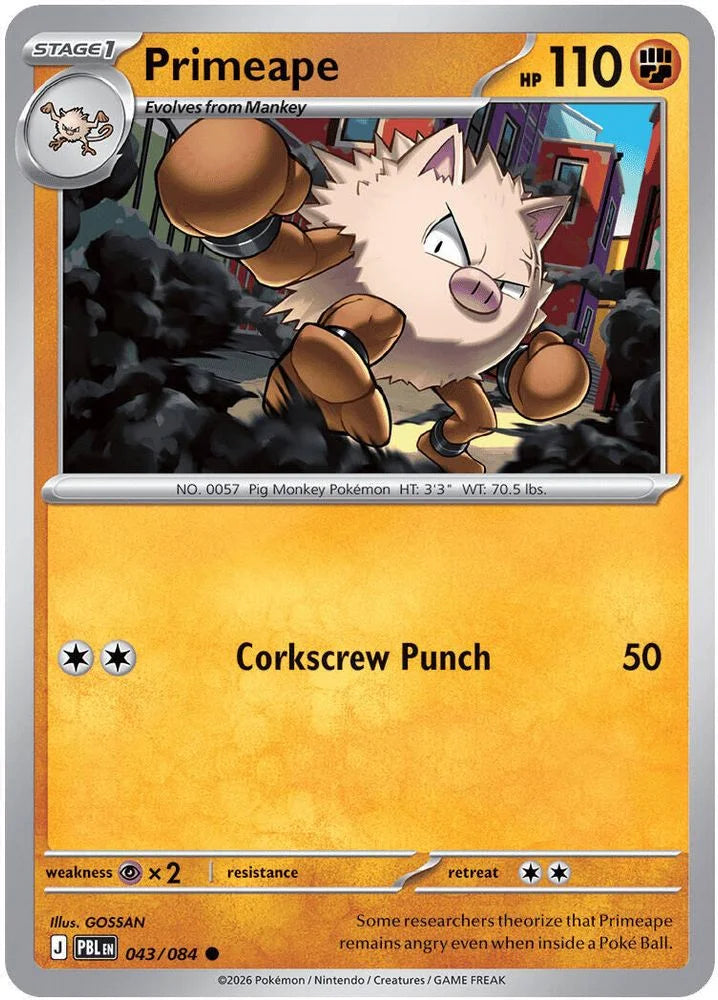 Primeape 43/84 Pitch Black English Pokémon card