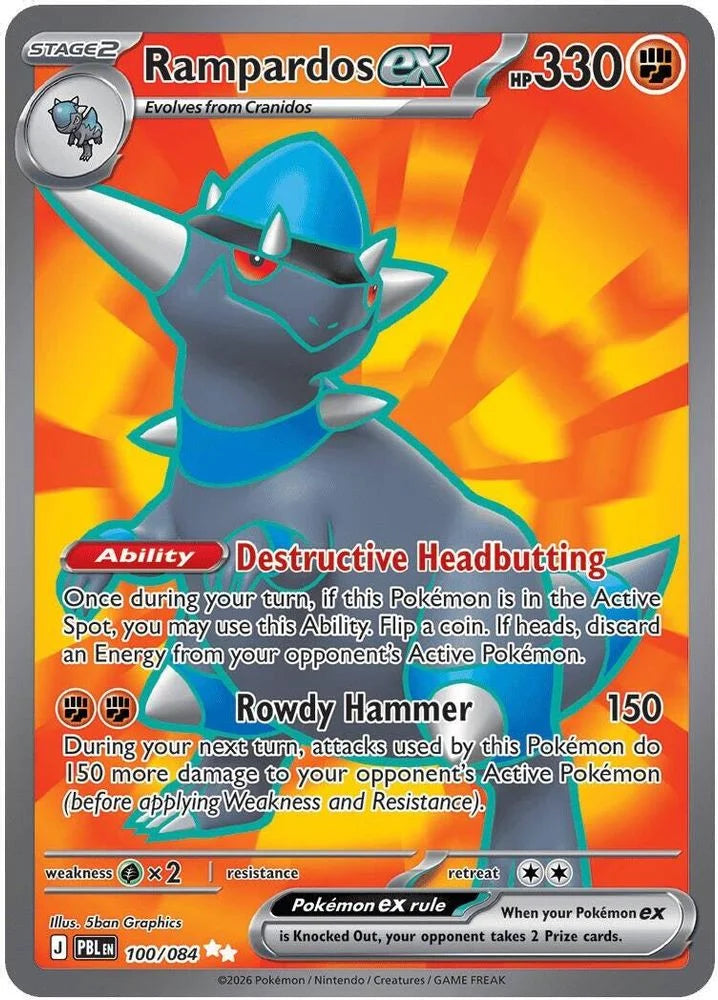 Rampardos ex 100/84 Pitch Black English Pokémon card