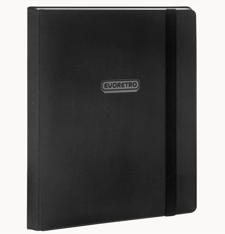 EVORETRO 9-Pocket Trading Card Binder with Elastic – Black – exact product image