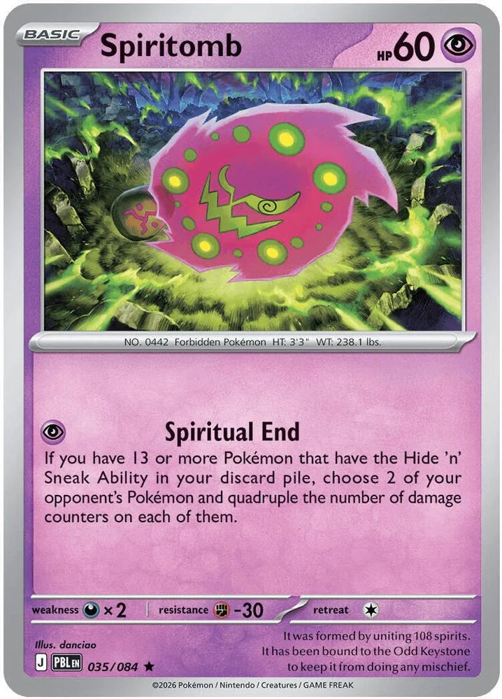 Spiritomb 35/84 Pitch Black English Pokémon card
