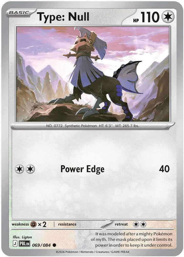 Type: Null 69/84 Pitch Black English Pokémon card