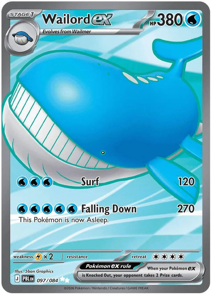 Wailord ex 97/84 Pitch Black English Pokémon card